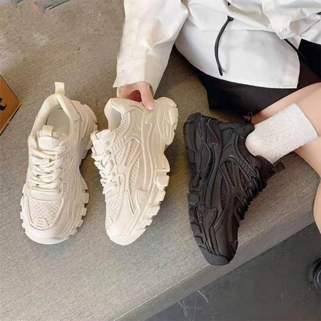 Chunky Mesh Sneakers for Women Casual Shoes S-178