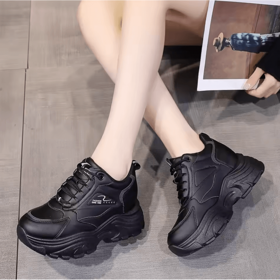 Chunky Sporty Sneakers for Women High Platform Shoes S-166