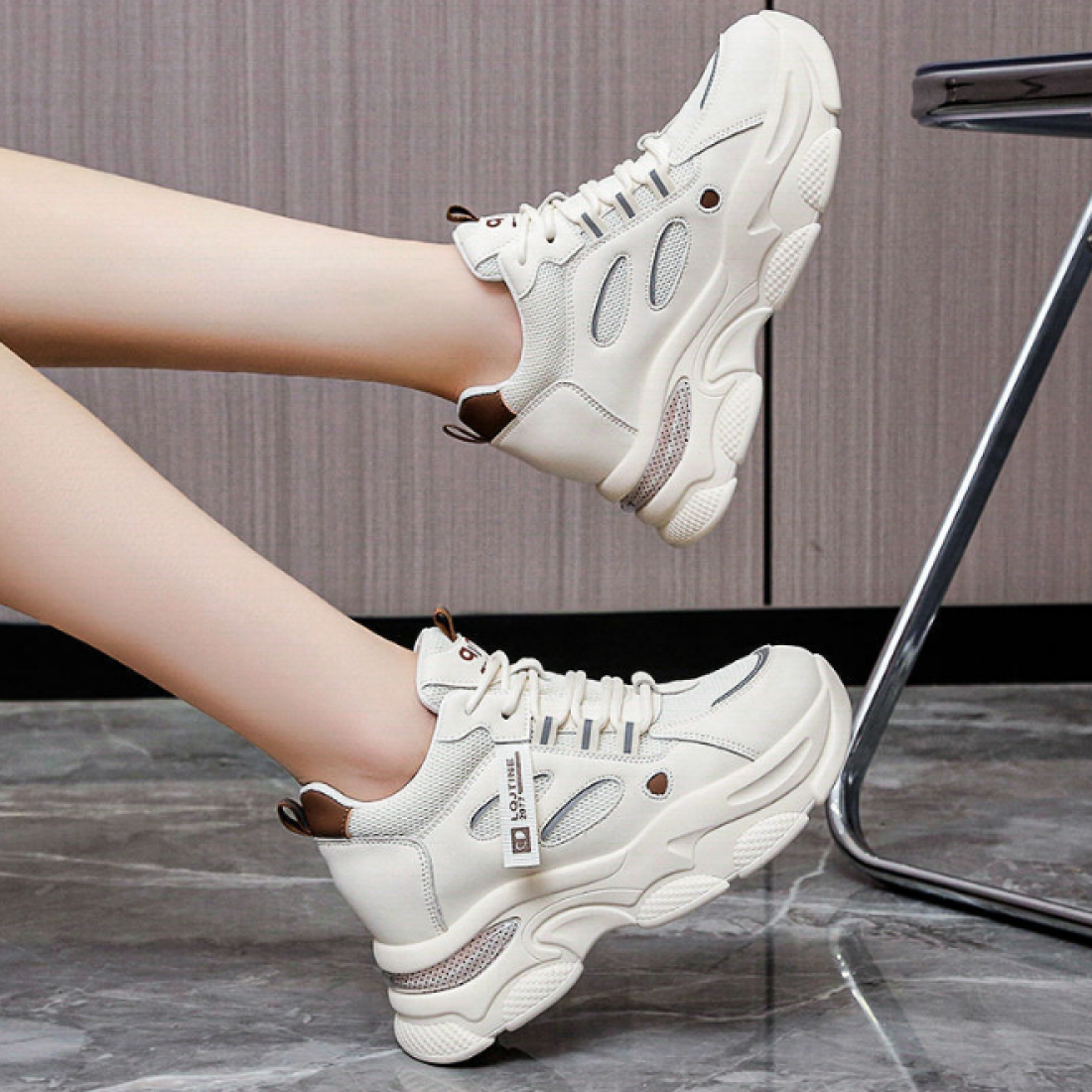 Chunky Sporty Sneakers for Women High Platform Shoes S-167