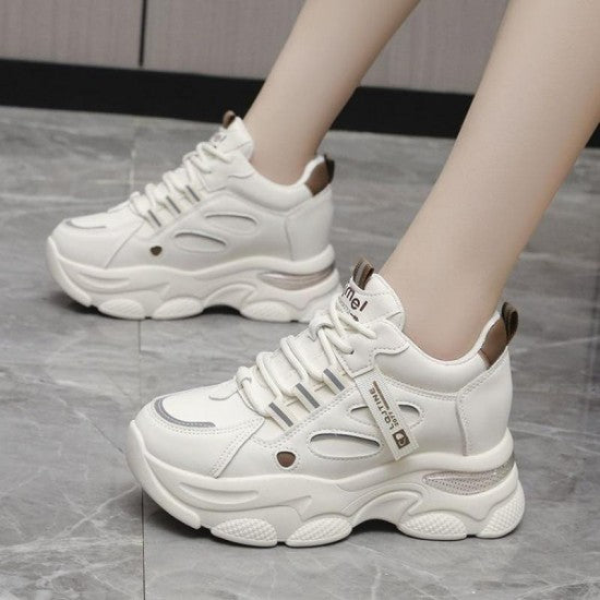 Chunky Sporty Sneakers for Women – Black Platform Shoes