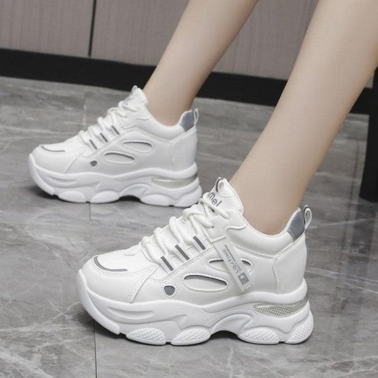 Chunky Sporty Sneakers for Women – Black Platform Shoes