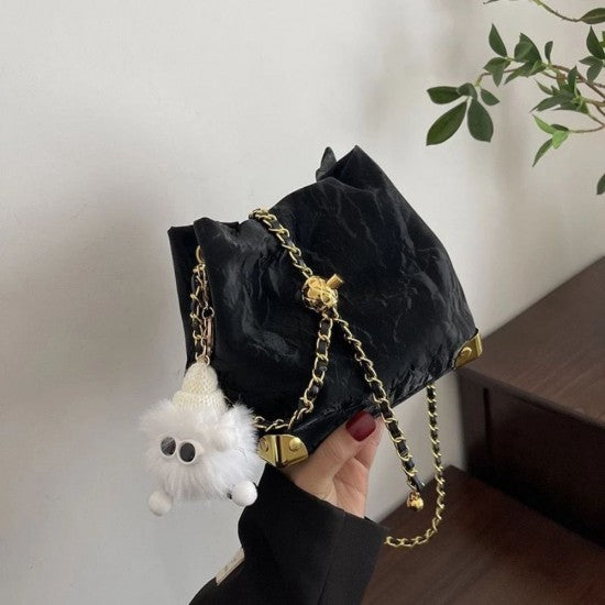 Corner Chain Bucket Crossbody Bag