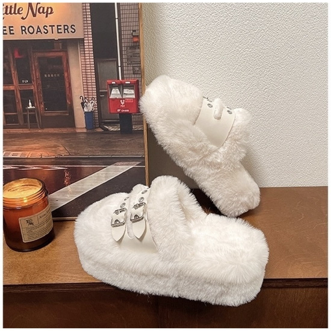 Cozy Slippers for Women with Double Buckle Straps S-179