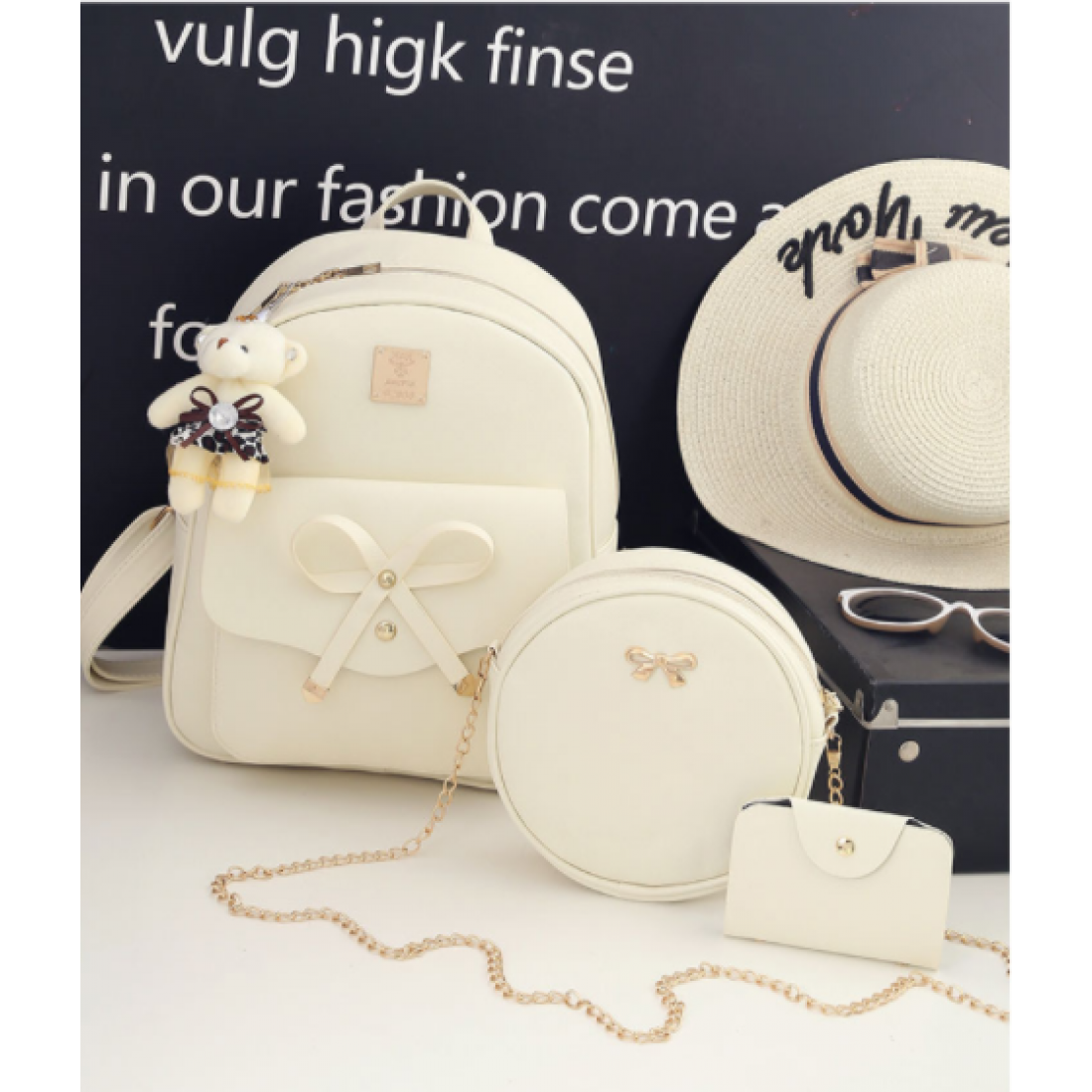 European Style Backpack With Handbag