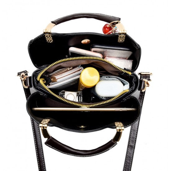 Cross-border Leather Shoulder Handbag-Brown
