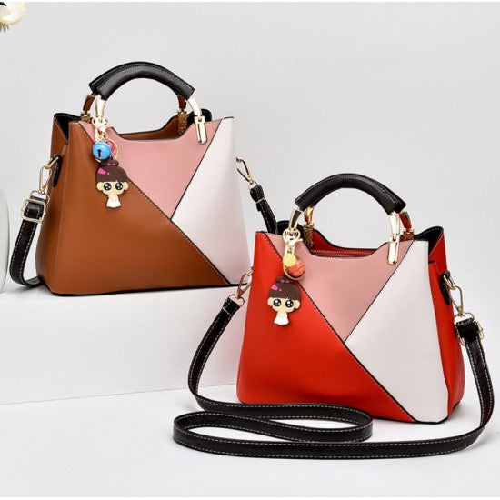Cross-border Leather Shoulder Handbag-Brown