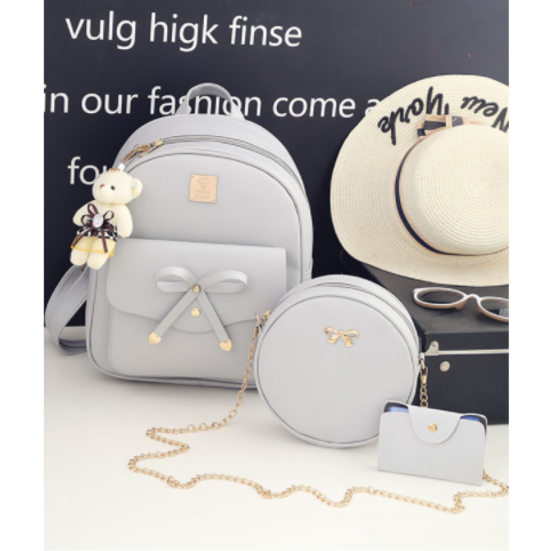 European Style Backpack With Handbag