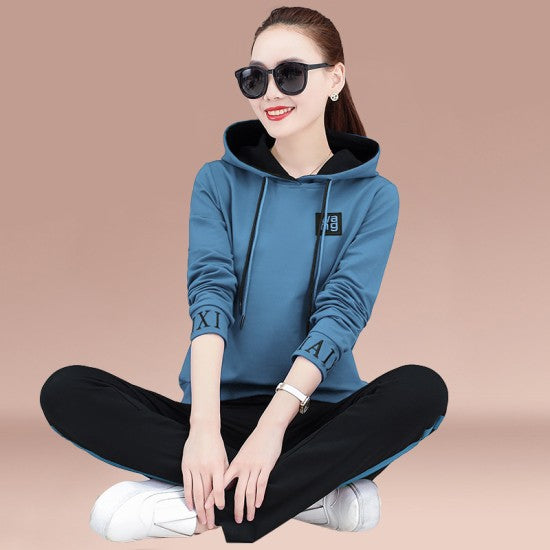 Trending Hoodie Style Two Piece TrackSuit - Blue