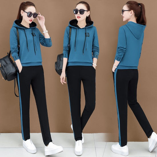 Trending Hoodie Style Two Piece TrackSuit - Blue