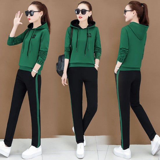 Trending Hoodie Style Two Piece TrackSuit - Green