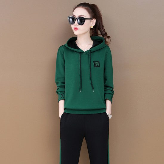 Trending Hoodie Style Two Piece TrackSuit - Green