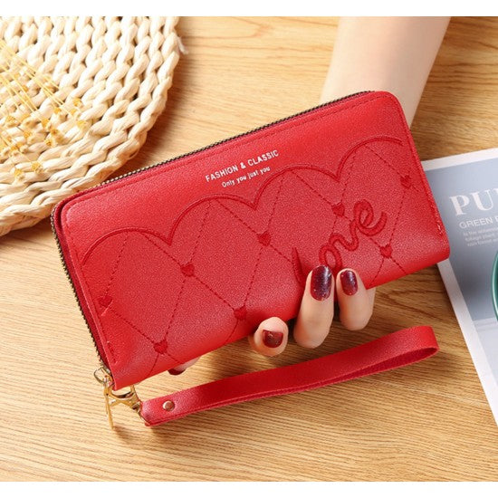 Love Printed Ladies Wallet - Red