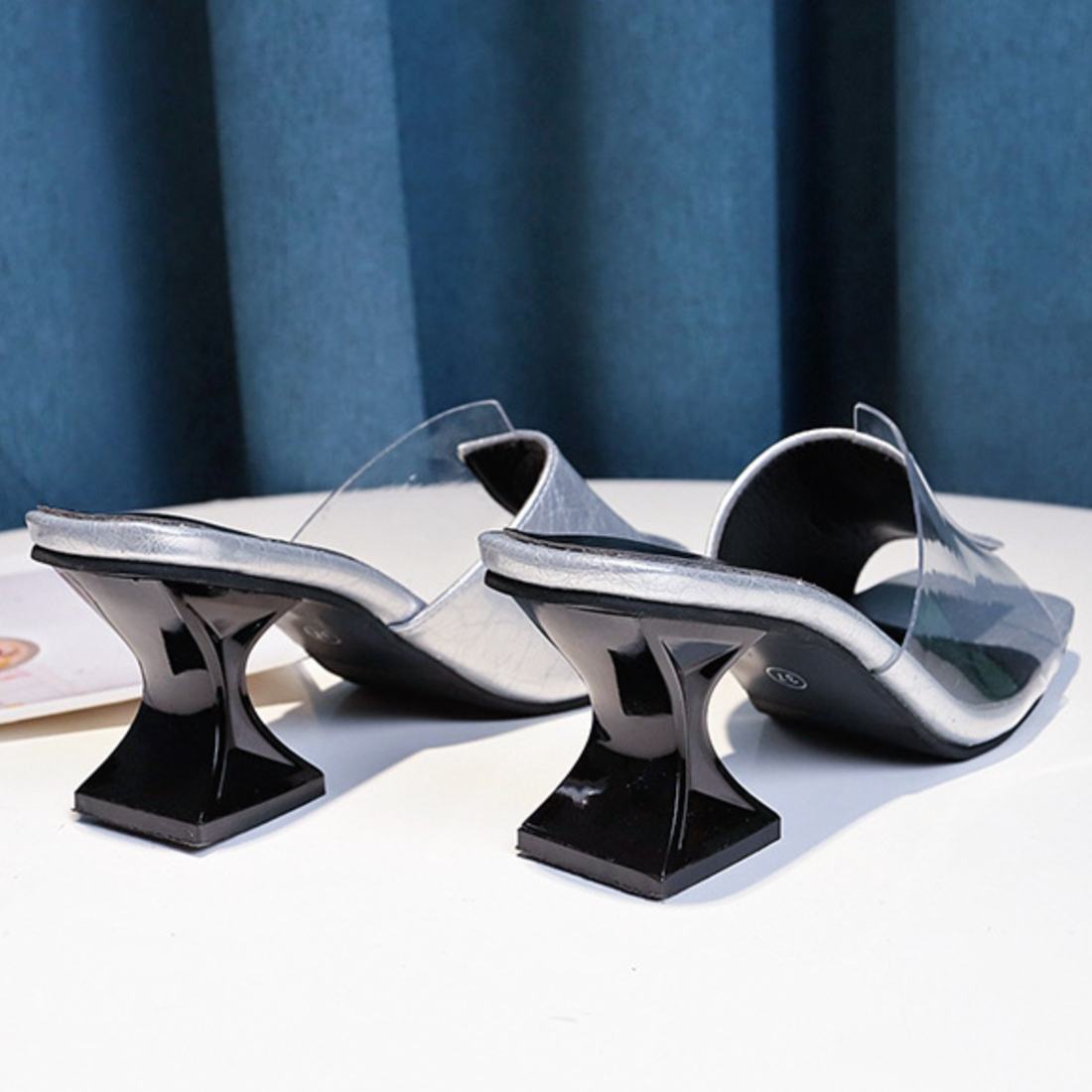 New European Retro Stitching Transparent Sandals S-117