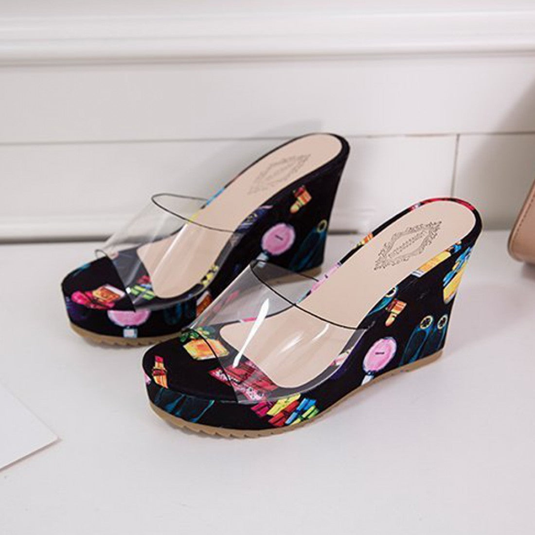 New Transparent Summer One-Line High Heeled Sandals S-112