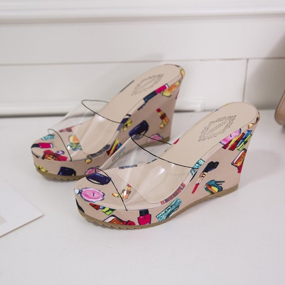 New Transparent Summer One-Line High Heeled Sandals S-112