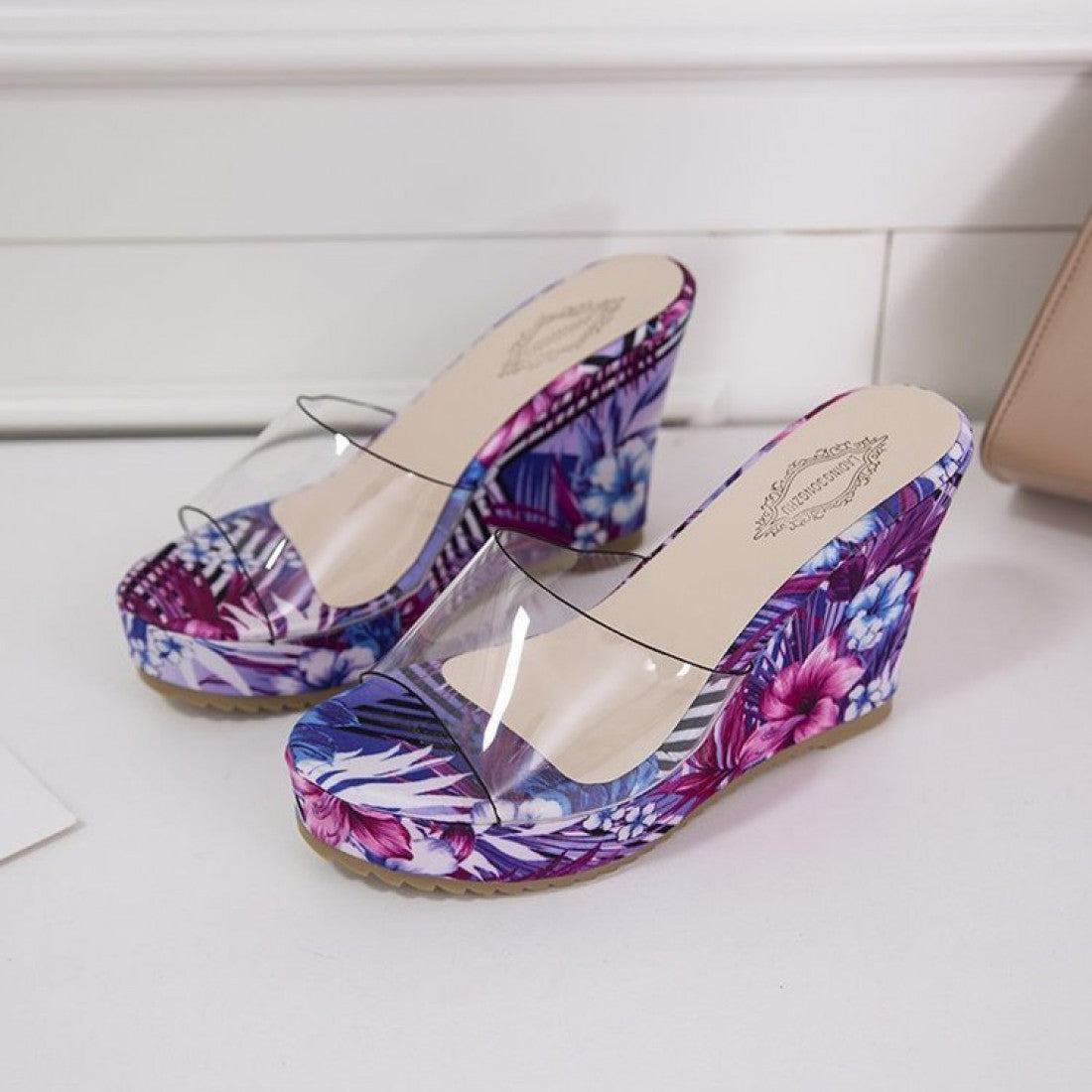 New Transparent Summer One-Line High Heeled Sandals S-112