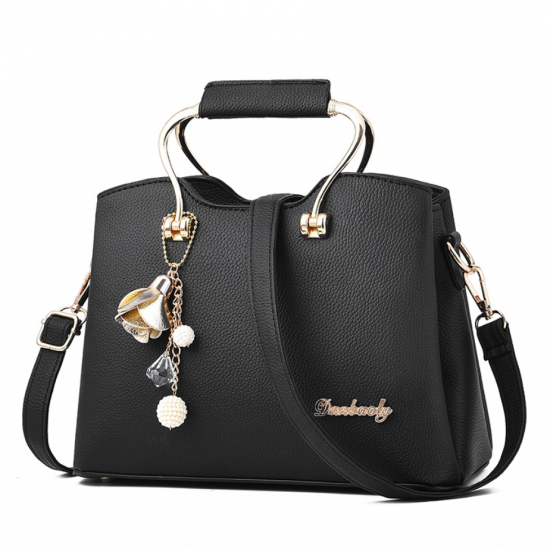 Plain Leather Red Shoulder Handbag