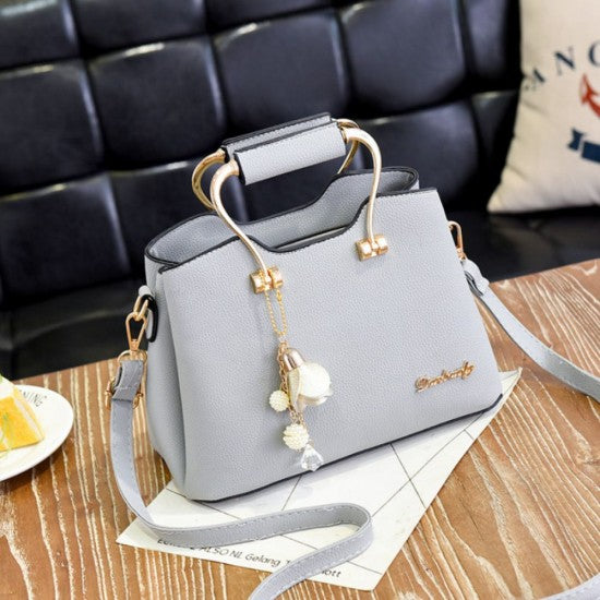 Plain Leather Red Shoulder Handbag