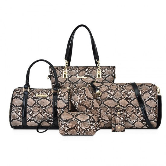 Python Pattern Ladies Handbags Set - Blue