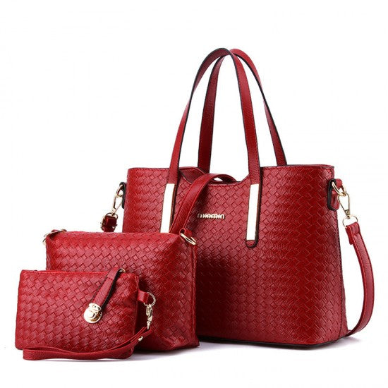 Satchel Designer Ladies Handbags Set - Cream