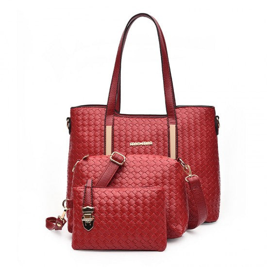 Satchel Designer Ladies Handbags Set - Cream