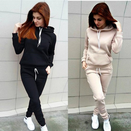 Trending Hoodie Style Sport Wear Two Piece TrackSuit - Red