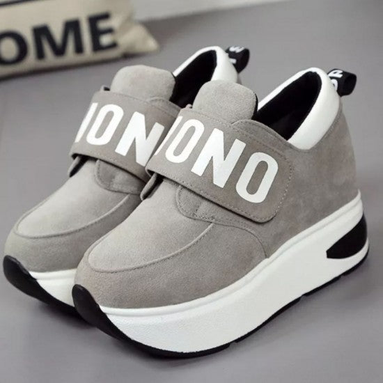 Women Elegant Casual Sport Wedge Shoes - Grey