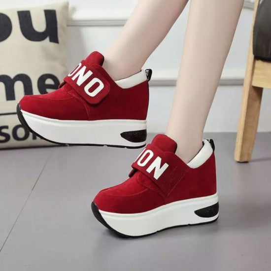 Women Elegant Casual Sport Wedge Shoes - Grey