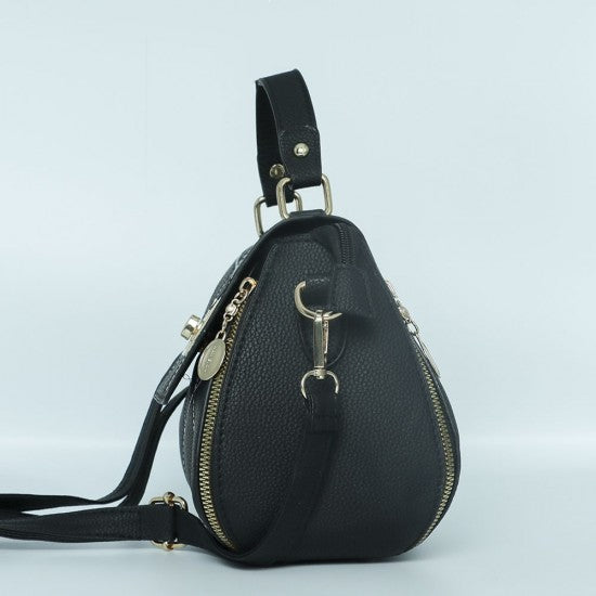 Women Fashion V Small Square Shape Black Color Handbag
