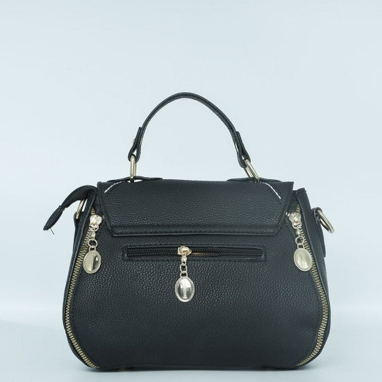 Women Fashion V Small Square Shape Black Color Handbag