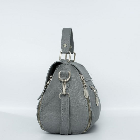 Women Fashion V Small Square Shape Grey Color Handbag