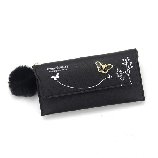 Women Long Soft Leather Wallet - Blue