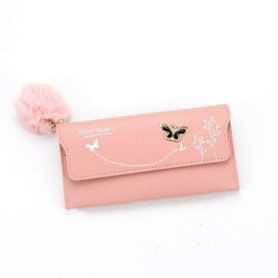 Women Long Soft Leather Wallet - Blue