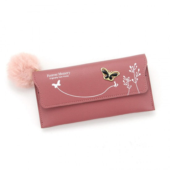 Women Long Soft Leather Wallet - Blue