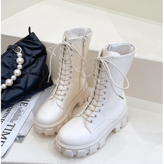 Women's Thick Bottom Lug Sole Lace-Up Boots
