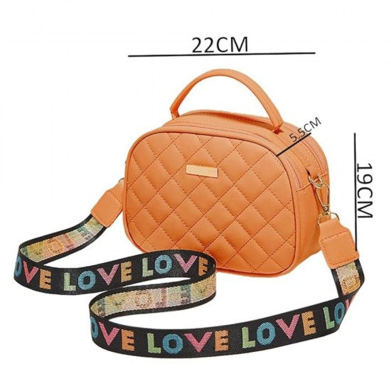 Crossbody Bag with Letter Strap and Multi Pockets