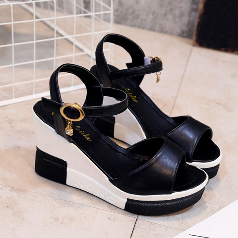 Women Summer Slope Fish Mouth High Wedge Sandals S-110