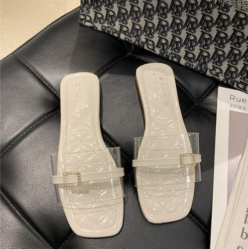 New Transparent Flat Bow Women Slippers S-77