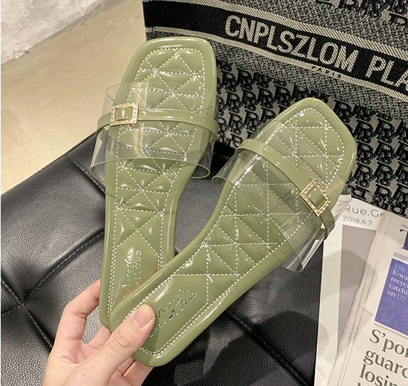 New Transparent Flat Bow Women Slippers S-77