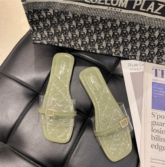 New Transparent Flat Bow Women Slippers S-77