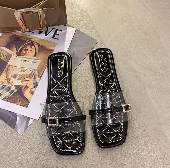 New Transparent Flat Bow Women Slippers S-77