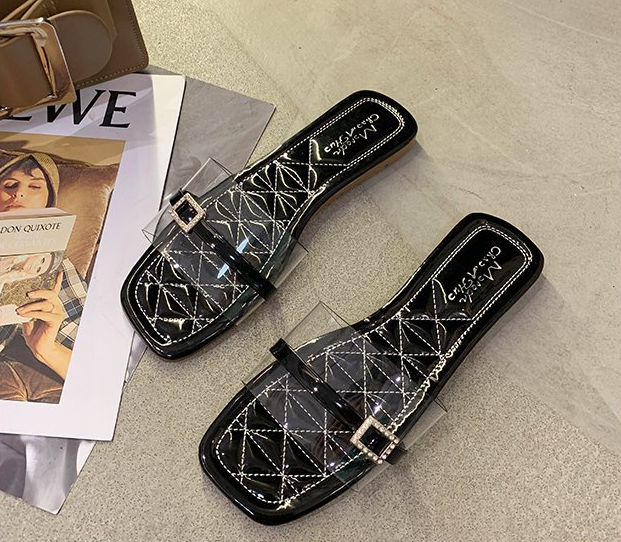 New Transparent Flat Bow Women Slippers S-77