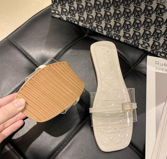 New Transparent Flat Bow Women Slippers S-77